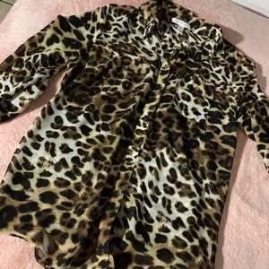 Leopard Print Button Down Shirt